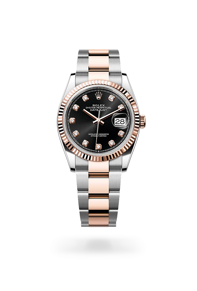 Rolex Datejust Oyster, 36 mm, acciaio Oystersteel e oro Everose