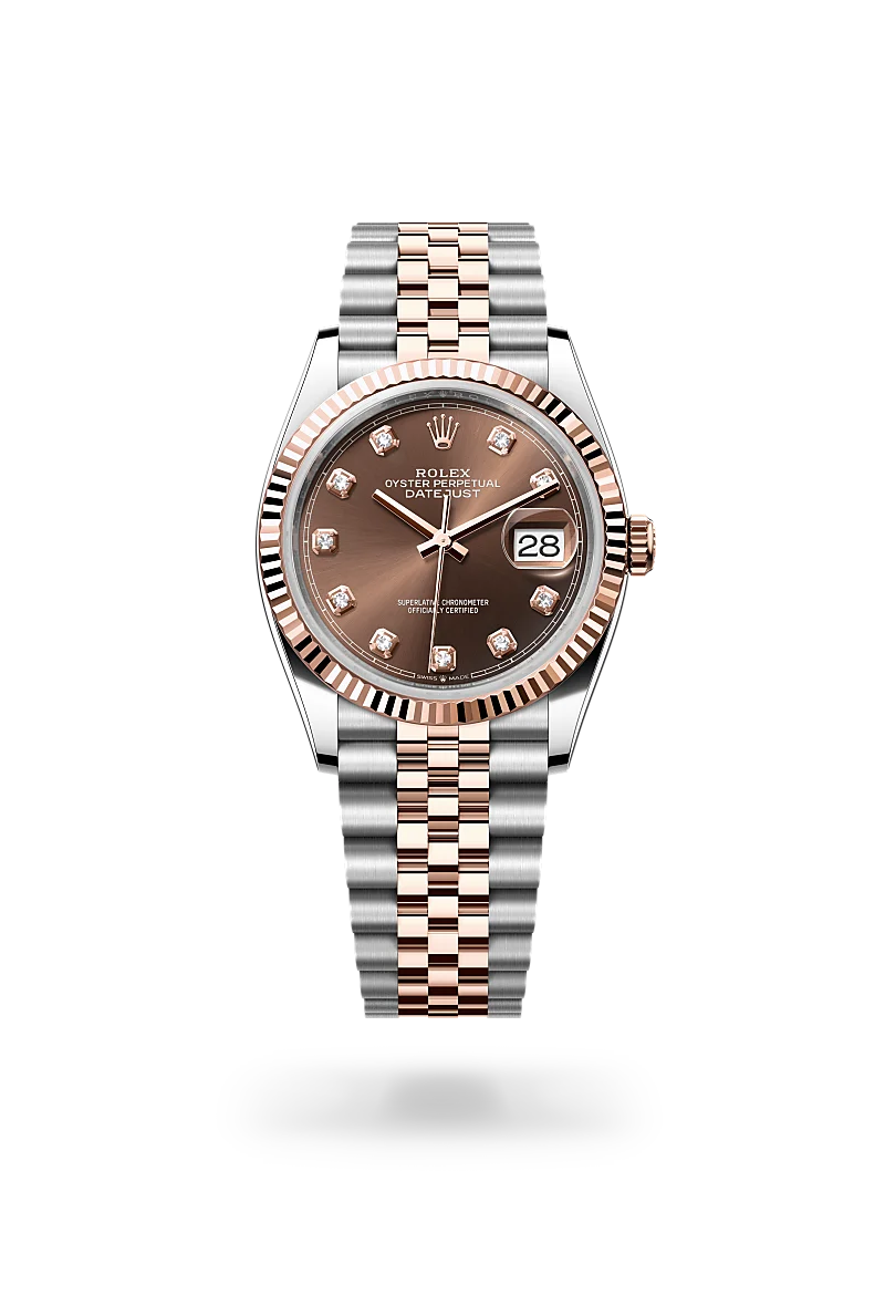 Rolex Datejust Oyster, 36 mm, acciaio Oystersteel e oro Everose