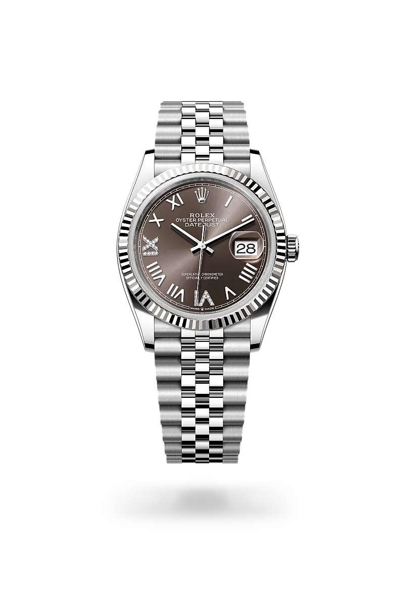 Rolex Datejust Oyster, 36 mm, acciaio Oystersteel e oro bianco
