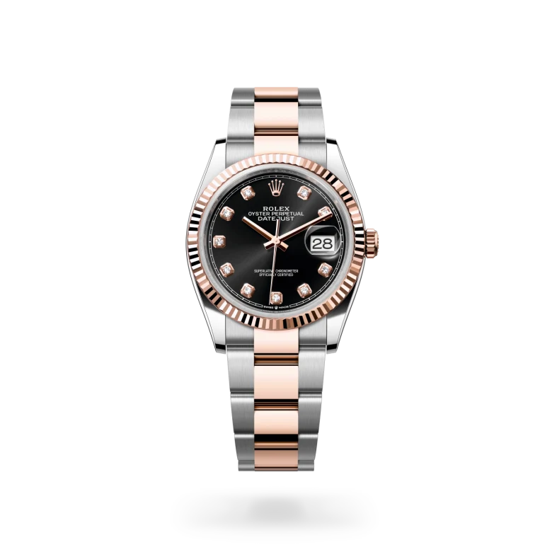 Rolex Datejust Oyster, 36 mm, acciaio Oystersteel e oro Everose