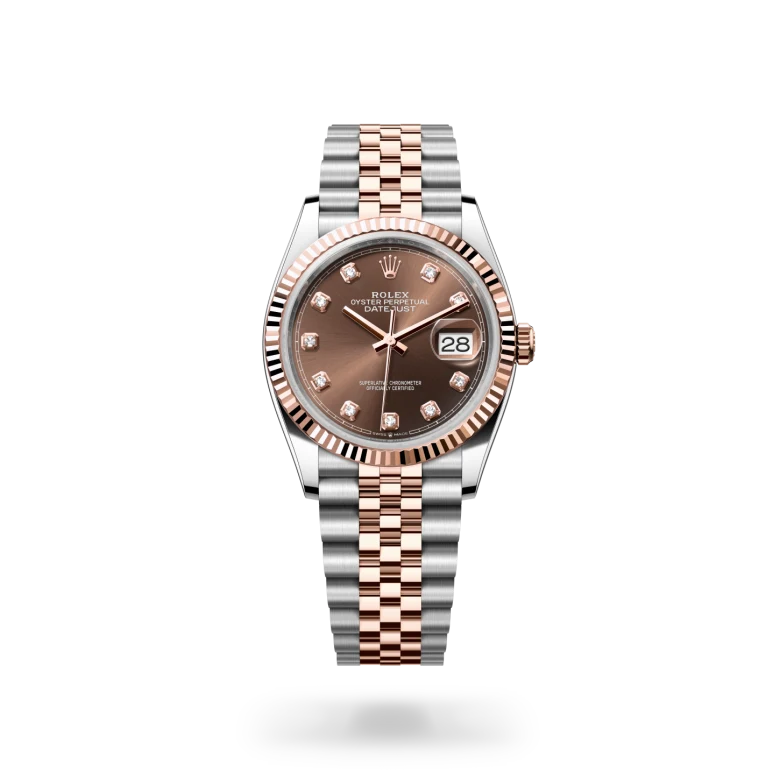 Rolex Datejust Oyster, 36 mm, acciaio Oystersteel e oro Everose