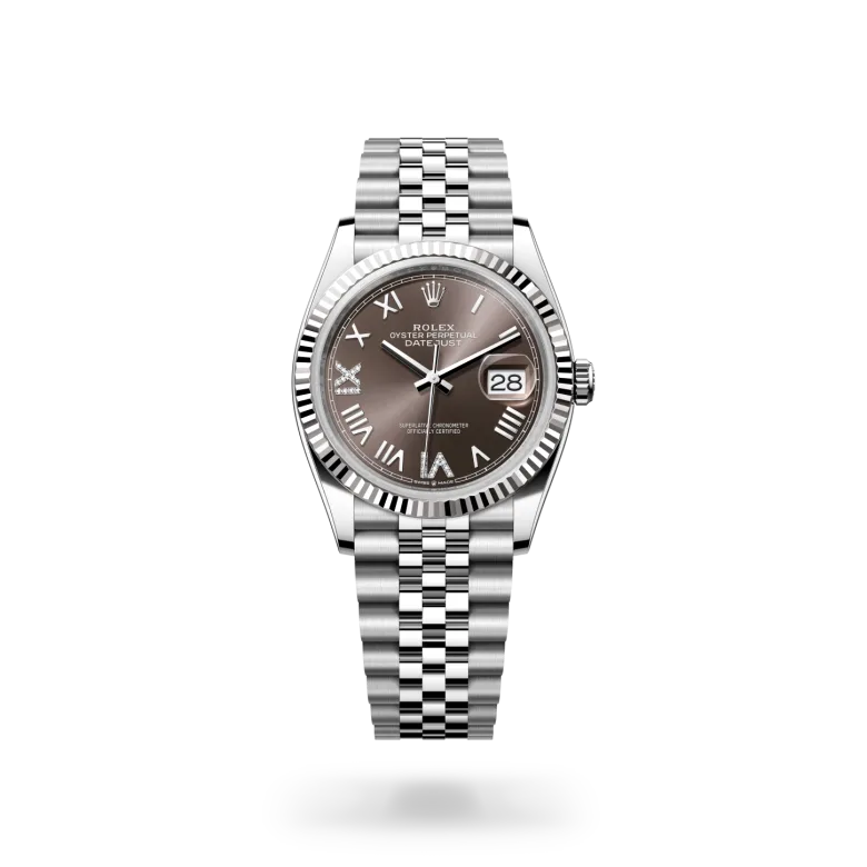 Rolex Datejust Oyster, 36 mm, acciaio Oystersteel e oro bianco