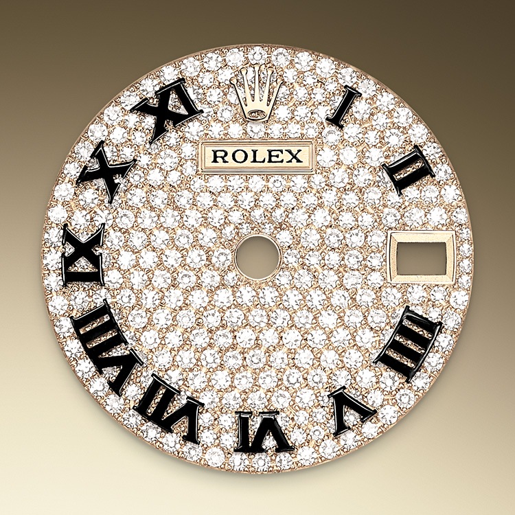 Il quadrante con <i>pavé</i> di diamanti