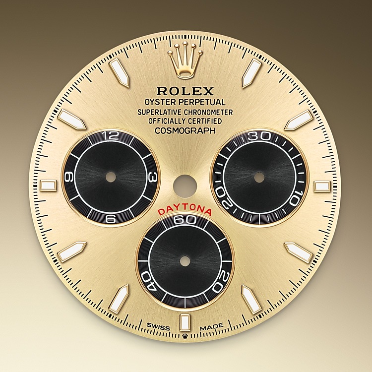 Golden and bright black dial